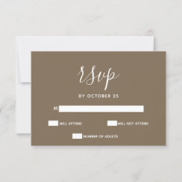RSVP Moderno de Caligrafia Simples Rustic Brown