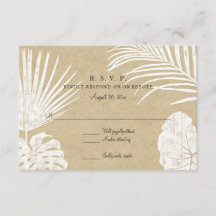 RSVP Moderno Kraft Simples Arte de Praia Tropical 