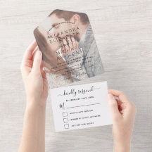 RSVP Moderno Simples de Casamento de Fotos Transpa