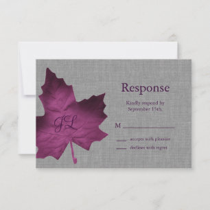 RSVP Monograma de Linen Roxo