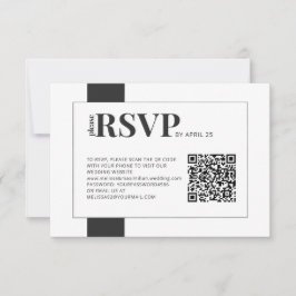 RSVP on-line de código QR negrito casamento mínimo