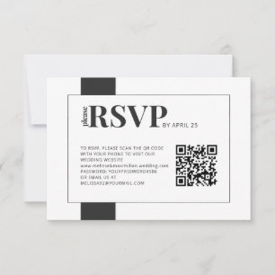 RSVP on-line de código QR negrito casamento mínimo