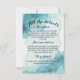 RSVP Onda em aquarela - Cartão de apresentação