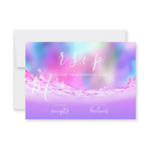 RSVP Ondas Tropical Oceano Aqua Rosa Pastel