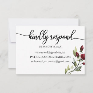 RSVP Online Casamento Floral Burgundy