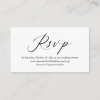 RSVP Online de Convite de Casamento, Cartão de Scr
