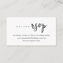 RSVP Online de Convite de Casamento, Cartão de Scr
