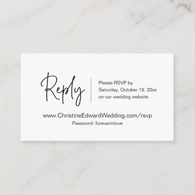 RSVP Online de Convite para Casamento, Cartão de P (Frente)