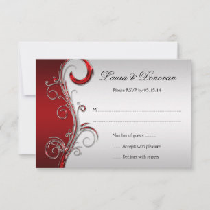 RSVP Ornamentado Vintage Vermelho e Prata