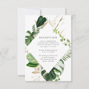 RSVP Ouro Tropical Cartão de Recepção de Casamento