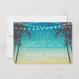 RSVP Palmeira tropical do cartão do casamento de praia