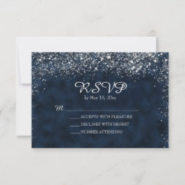 RSVP para Casamento com Poeira de Estrelas em Azul