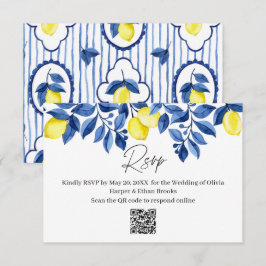 RSVP para Casamento de Limão com Listra Azul Medit