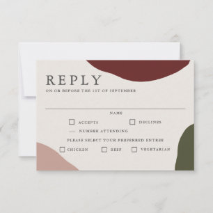 RSVP para Casamento de Outono Moderno com Seleção 