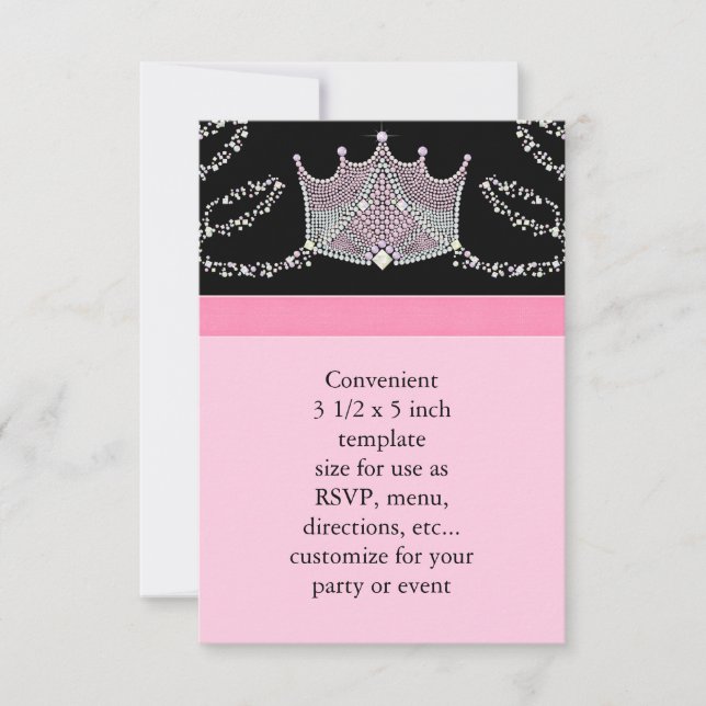 RSVP para Chás de Bebê da Princesinha Bebê Menina  (Frente)