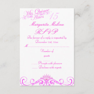 RSVP para Coroa de Princesa Rosa Quinceanera