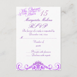 RSVP para Coroa de Princesa Roxa Quinceanera
