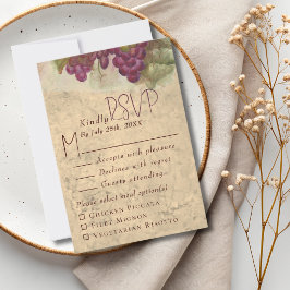 RSVP para Escolha de Refeição de Casamento na Viní