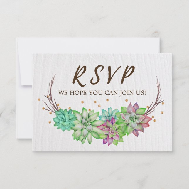 RSVP para o Site de Casamento Floral Boho Rústico  (Frente)