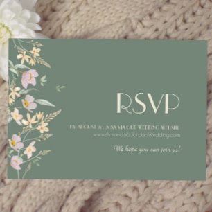 RSVP para Site de Noivado com Wildflower Sage Deco
