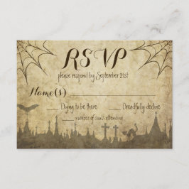 RSVP para um Casamento de Halloween com web e cemi