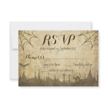 RSVP para um Casamento de Halloween com web e cemi