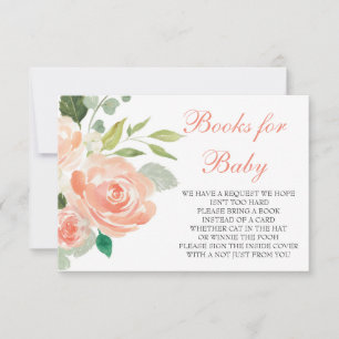 RSVP Peach Floral Fralda Books para Cartão de Bebê