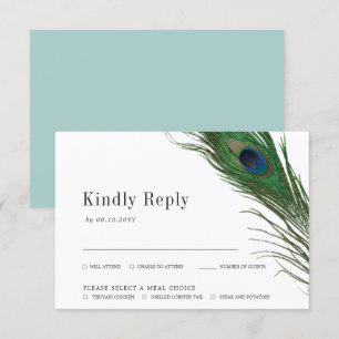RSVP Peacock Poise   Opção de Refeição do Cartão de Res