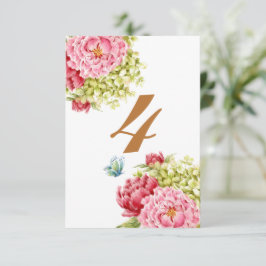 RSVP Peônias e Hortênsias Cartão de Mesa Nº 4