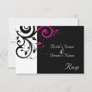 RSVP Pequeno de Casamento Mágico Preto/Branco