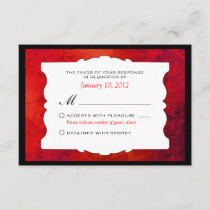 RSVP Personalizado de Casamento Gótico Vermelho Di