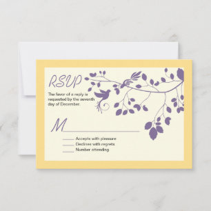 RSVP Personalizado de Convite para Pássaros
