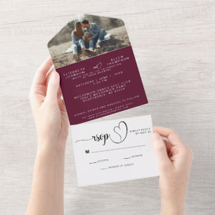 RSVP Personalizado de Foto de Casamento Moderno do