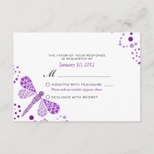 RSVP Personalizado de Pointilismo de Dragonfly Bra