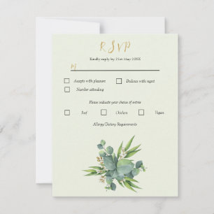 RSVP Personalizar buquê Eucalyptus de Cartão de Respost