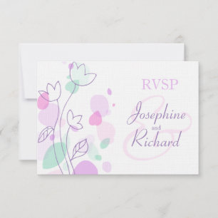 RSVP Pétalas de flores modernas gráficas casadas r