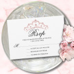 RSVP Pink espanhola Quinceañera Quince<br><div class="desc">Gorgeous elegante Quinceañera (Mis Quince Años) rsvp - respondedor. Cor rosa e branca esbranquiçada. Vestido de vestido brilhante a rosa. Modelo editável - fácil de adicionar seu texto - texto em espanhol. Perfeito para a festa de aniversário de 15.</div>