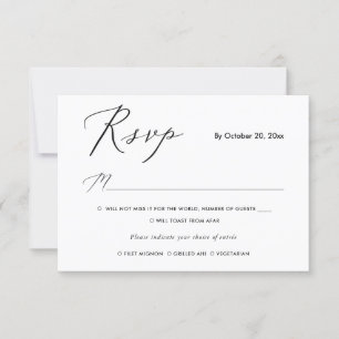 RSVP PixDezines com refeições, caligrafia elegante