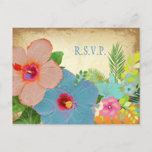 RSVP PixDezines, hibiscus, requer convites 5x7