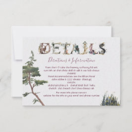 RSVP Pormenores e cartão informativo da Watercolor Wood