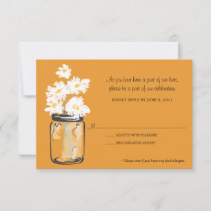 RSVP - Pote de Mason cheio de Margaridas Brancas