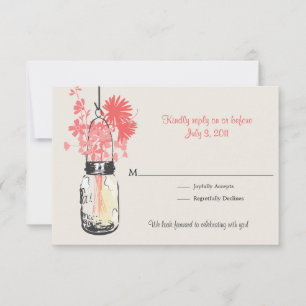 RSVP Pote de Pedra & Flores Silvestres Casamento