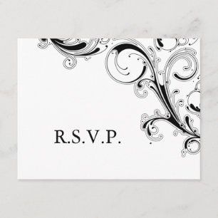 RSVP Preto/Branco do Swirl de Filigree