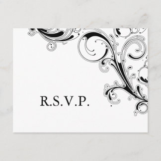 RSVP Preto/Branco do Swirl de Filigree