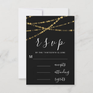 RSVP Preto Branco Dourado Luzes Pretas Simplesment
