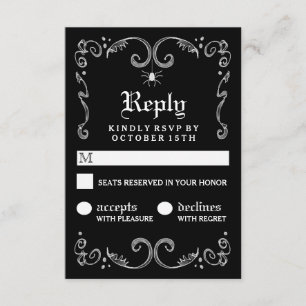 RSVP Preto do Halloween White Scroll 3,5x5