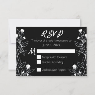 RSVP Preto e Branco da Linha Floral