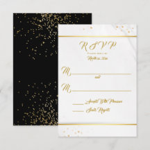 RSVP Preto e Dourado Elegante