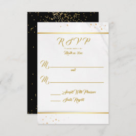 RSVP Preto e Dourado Elegante