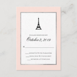 RSVP Preto e Prata Rosa Blush da Elegância de Pari